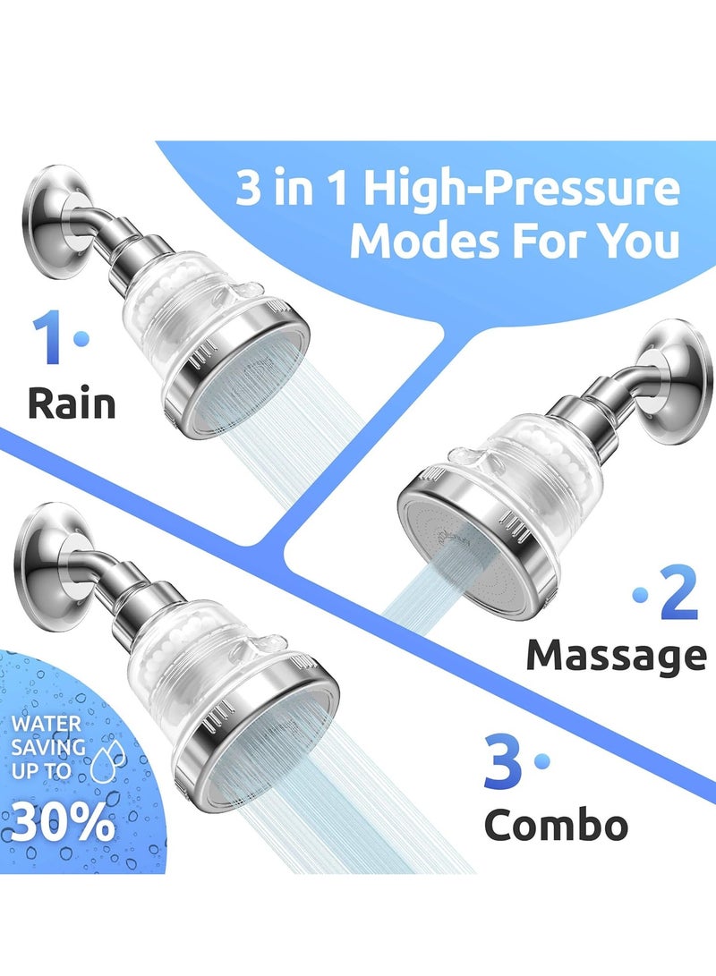 TAYRAN Water Softener Shower Head Filter for Hard Water - Chlorine & Fluoride Filtered - High Pressure Rain Showerhead - 2 Replaceable Filters - Best Shower As Dry Skin & Hair - Image 5