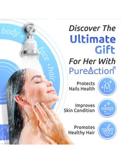 TAYRAN Water Softener Shower Head Filter for Hard Water - Chlorine & Fluoride Filtered - High Pressure Rain Showerhead - 2 Replaceable Filters - Best Shower As Dry Skin & Hair  - Image 2