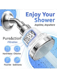 TAYRAN Water Softener Shower Head Filter for Hard Water - Chlorine & Fluoride Filtered - High Pressure Rain Showerhead - 2 Replaceable Filters - Best Shower As Dry Skin & Hair  - Image 3