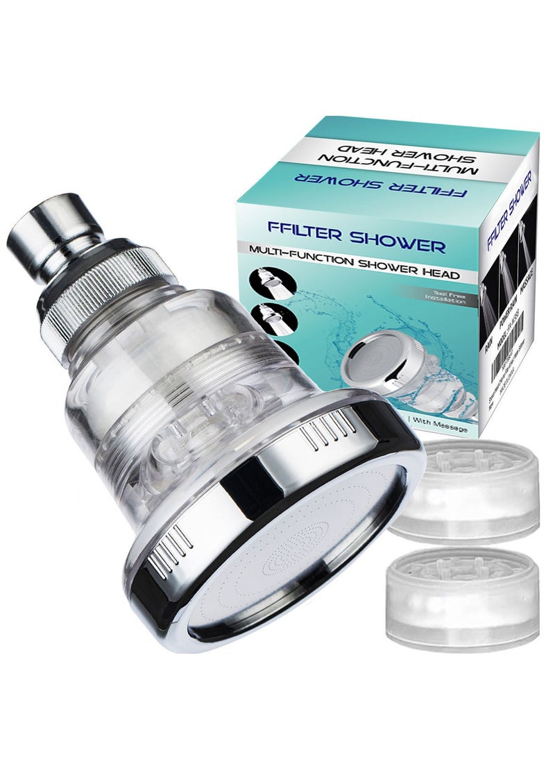 TAYRAN Water Softener Shower Head Filter for Hard Water - Chlorine & Fluoride Filtered - High Pressure Rain Showerhead - 2 Replaceable Filters - Best Shower As Dry Skin & Hair - Image 1
