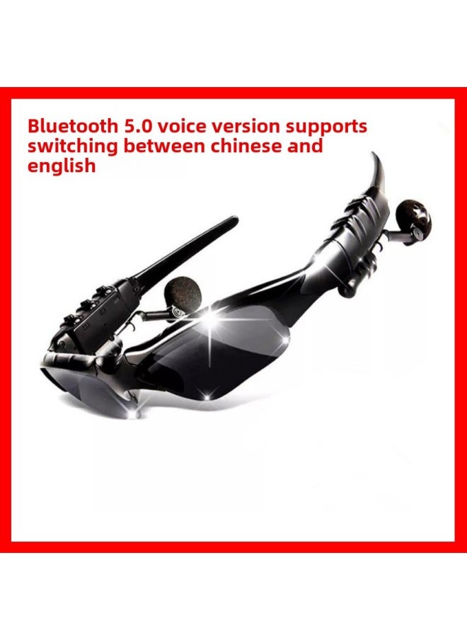 Generic Polarized Sun Bluetooth Glasses Sunglasses Glasses Headphones Listening To Music Multi-function Headphones-color:Black (packed In Plastic Bag Color Box)  - Image 2