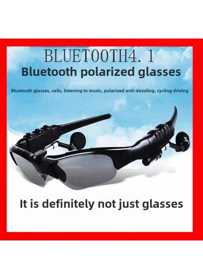 Generic Polarized Sun Bluetooth Glasses Sunglasses Glasses Headphones Listening To Music Multi-function Headphones-color:Black (packed In Plastic Bag Color Box)  - Image 3