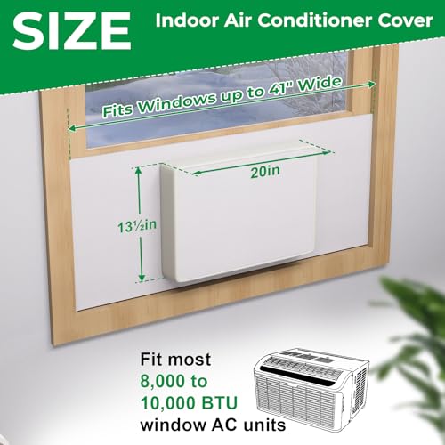 Forestchill Surround Insulation Cover for Window AC Unit Up to 20W x 135H Indoor Air Conditioner Cover Seal All Gaps Block Draft Around AC Units Side Panels Fit Windows Up to 41 Wide White - Image 3