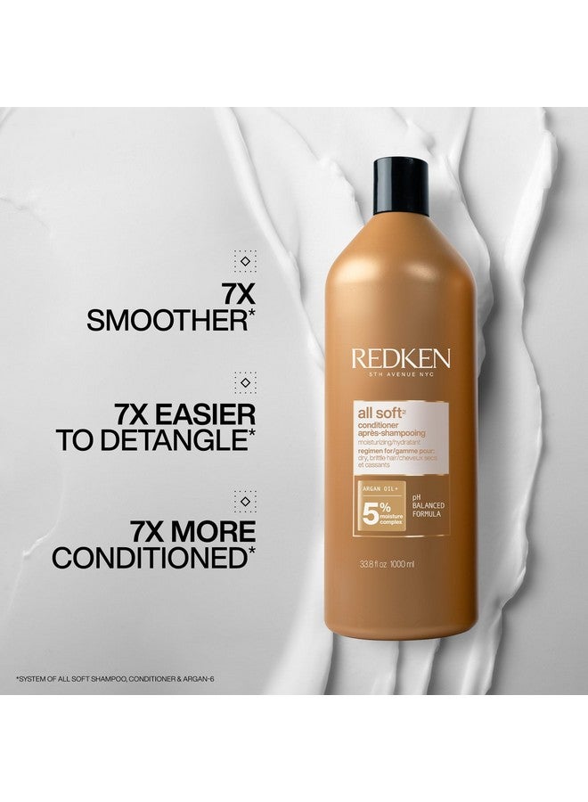 Redken All Soft Conditioner | Moisturizes and Deeply Hydrates| Softens, Smooths, and Adds Shine| Nourishing Conditioner for Dry Hair | Safe for Color-Treated Hair | With Argan Oil - Image 2