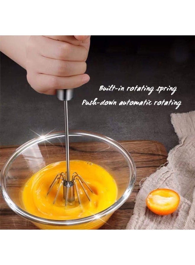 Stainless Steel Egg Whisk (30Cm), Hand Push Rotary Whisk Blender, Versatile Milk Frother, Hand Push Mixer Stirrer for Blending, Whisking, Beating & Stirring - Image 4