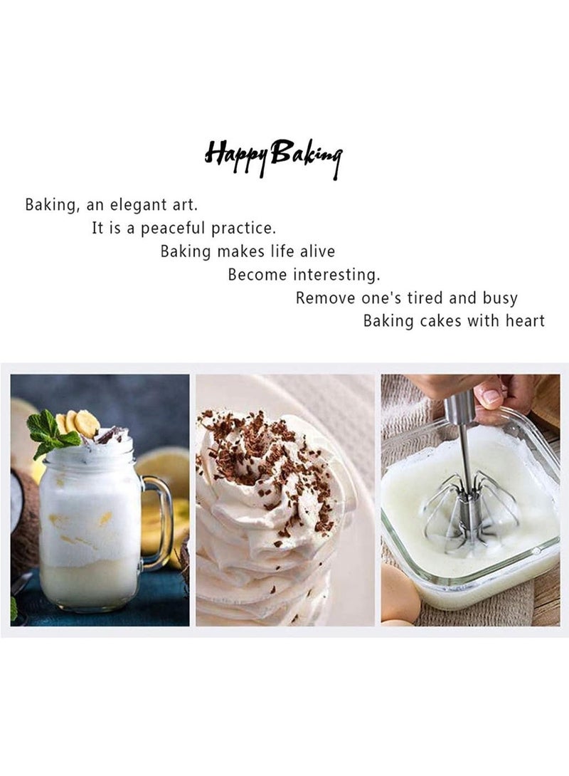 Stainless Steel Egg Whisk (30Cm), Hand Push Rotary Whisk Blender, Versatile Milk Frother, Hand Push Mixer Stirrer for Blending, Whisking, Beating & Stirring - Image 3