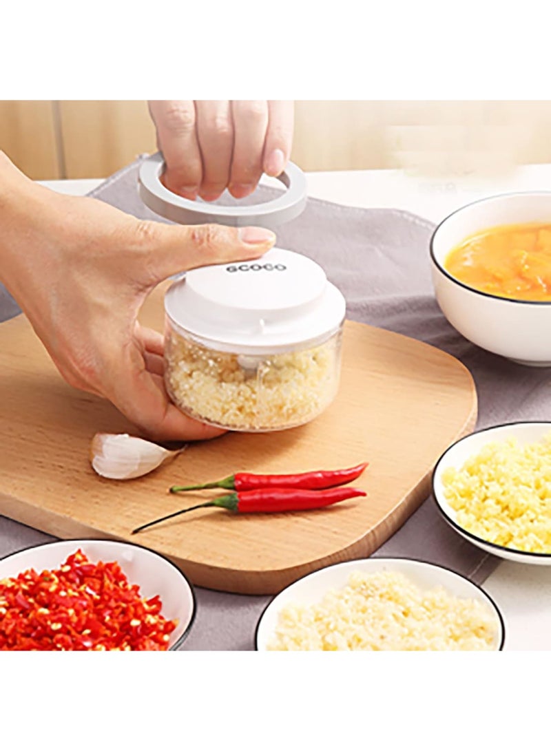 SOLARAE Manual Food Chopper Vegetable Chopper, 550ML Chopper Hand String Vegetable Chopper Onions Cutter for Veggies, Meat, Ginger, Peppers, Fruits, Nuts, Herbs, etc - Image 2