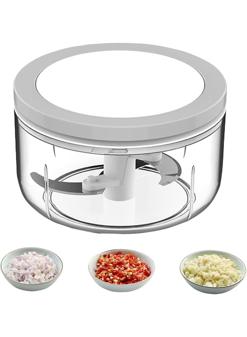 SOLARAE Manual Food Chopper Vegetable Chopper, 550ML Chopper Hand String Vegetable Chopper Onions Cutter for Veggies, Meat, Ginger, Peppers, Fruits, Nuts, Herbs, etc - Image 1