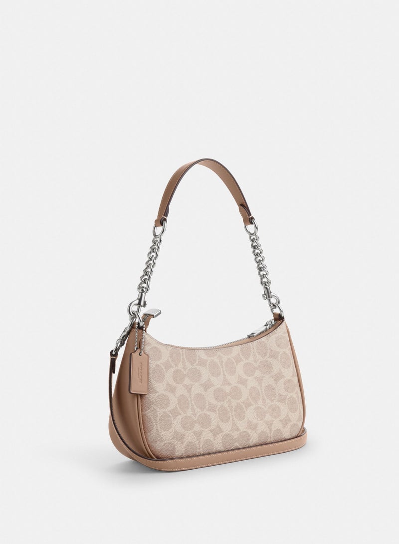 كوتش اوت ليت حقيبة كتف TERI ذات شعار كلاسيكي للمدرب، حقيبة كروس بودي، حقيبة يد - Image 2