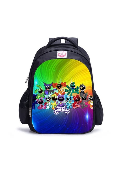 Smiling critters horror smiling animal print primary and secondary school students backpack children's schoolbag,A-26-Small---Smiling Animal