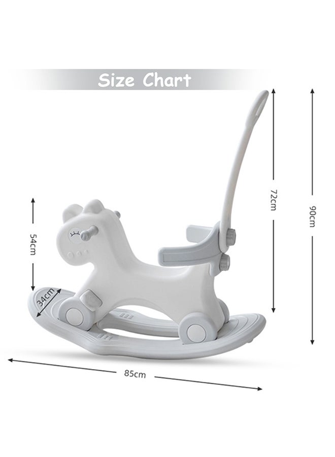 Teknum 2in1 Rock Ride On with Push Handle - Grey White - Image 2