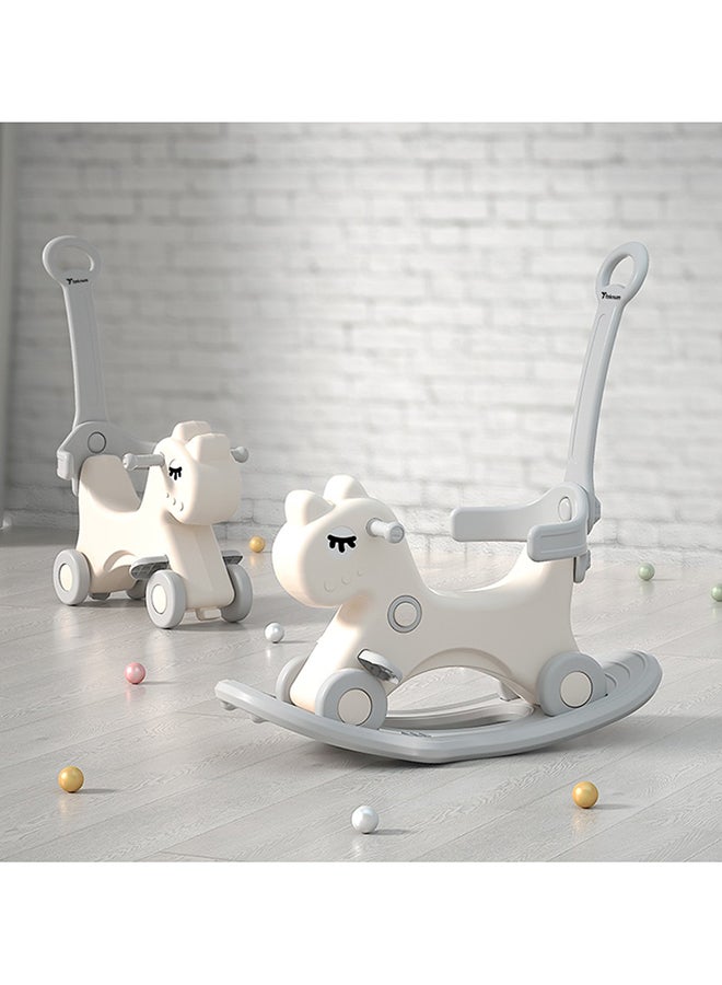 Teknum 2in1 Rock Ride On with Push Handle - Grey White - Image 4