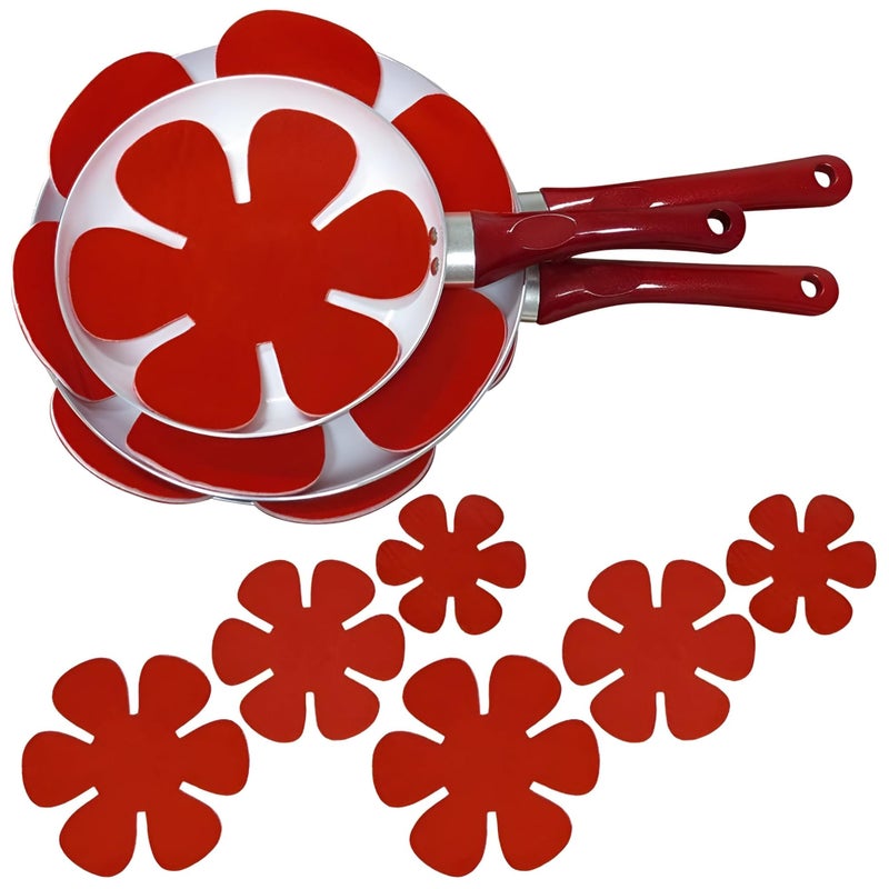 Evelots Pot and Pan Scratch Protectors for Stacking -12 Pack- Ceramic, Glass Cookware Divider, Nonstick Pad -Soft Anti-Slip Felt Separator - No Scratching or Marring When Stacking - 3 Convenient Sizes - Image 1