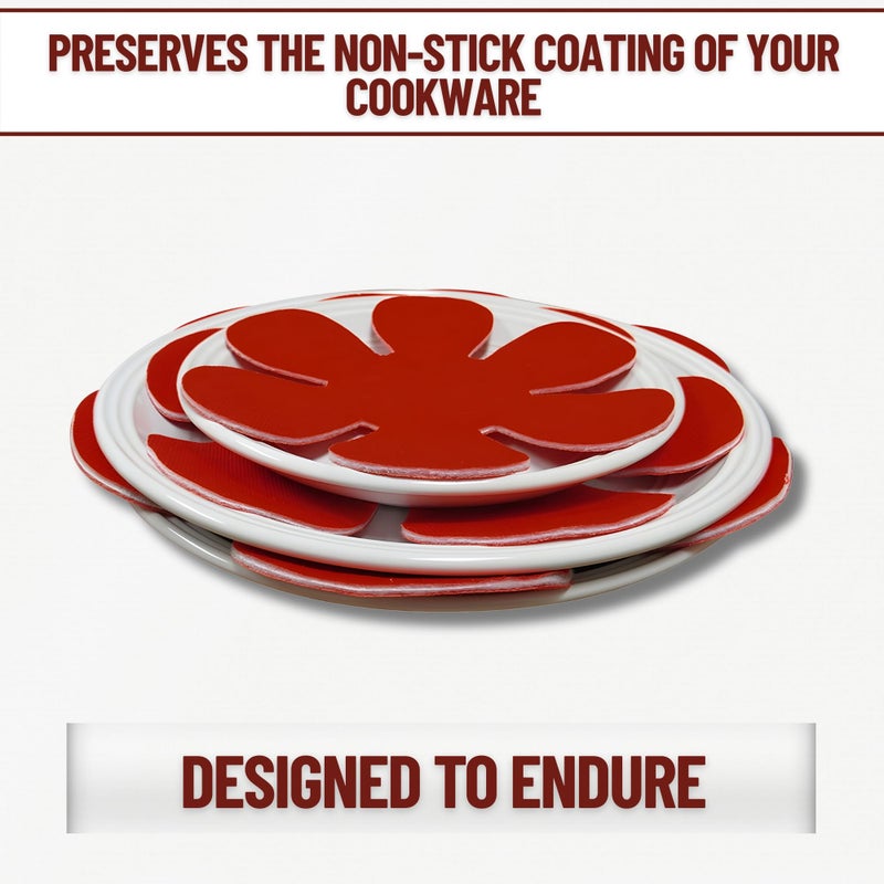 Evelots Pot and Pan Scratch Protectors for Stacking -12 Pack- Ceramic, Glass Cookware Divider, Nonstick Pad -Soft Anti-Slip Felt Separator - No Scratching or Marring When Stacking - 3 Convenient Sizes - Image 3