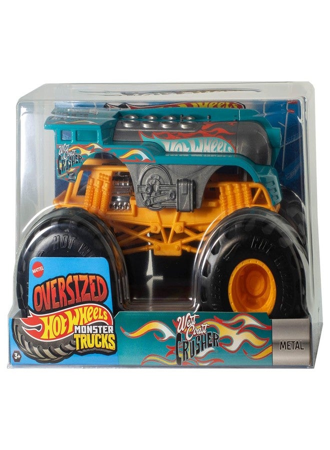 Hot Wheels Monster Trucks Oversized 1:24 Scale Metal Die-Cast Toy Truck (West Coast Crusher) - Image 2