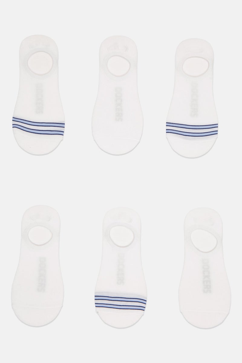 DOCKERS Men 6 Pairs Brand Logo Silicone Heel Grip Socks, White  - Image 4