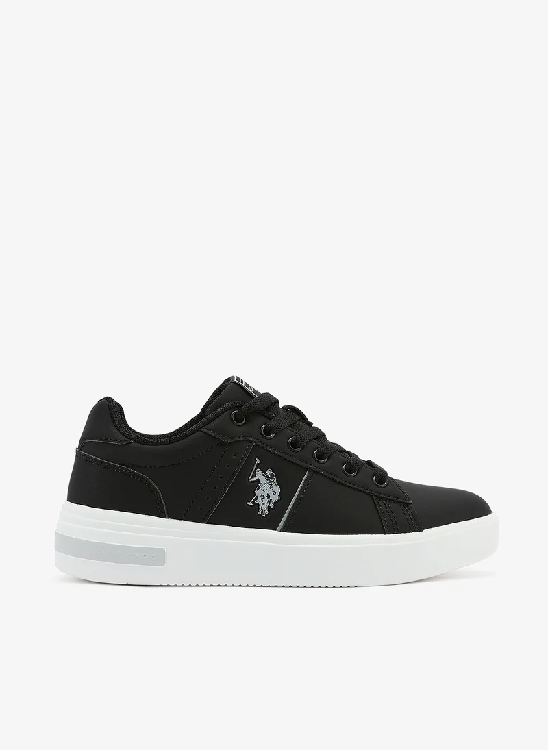 Women's Black Low-Top Sneakers - Lightweight Modern Design Shoes for All-Day Comfort