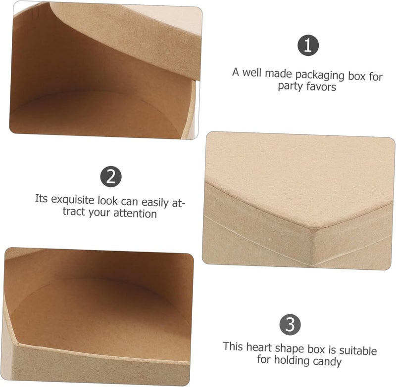 BESTOYARD Box Love Kraft Paper Box Lipstick Case Heart Shaped Cardboard Cosmetics Case Paper Mache Anniversary Presents Heart-shaped Flowers Bride, 14W29M09DUQDSV7F - Image 2