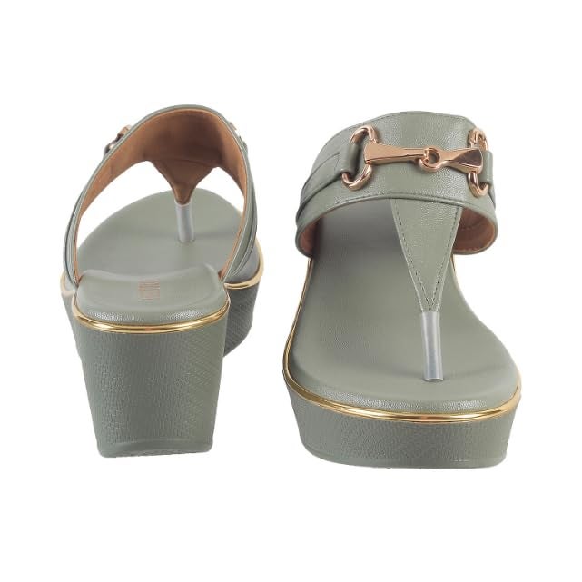 Metro Women Green Fashion Wegde Sandal UK/7 EU/40 (34-138) - Image 5