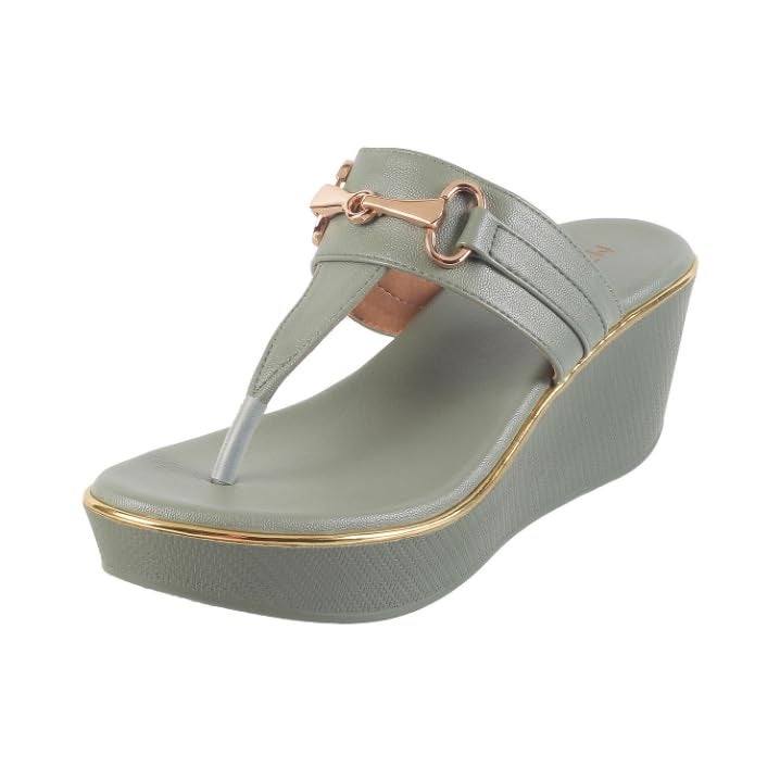Metro Women Green Fashion Wegde Sandal UK/7 EU/40 (34-138) - Image 1
