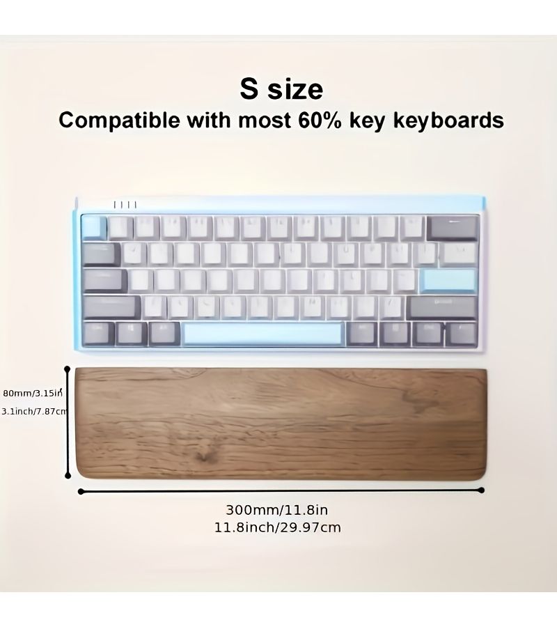 Ergonomic Wood Wrist Rest Cushion Sets 300mm80mm Non Slip Keyboards Mice Laptop Desktop - Image 4