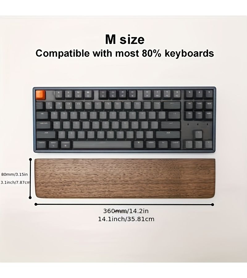 Ergonomic Wood Wrist Rest Cushion Sets 300mm80mm Non Slip Keyboards Mice Laptop Desktop - Image 5