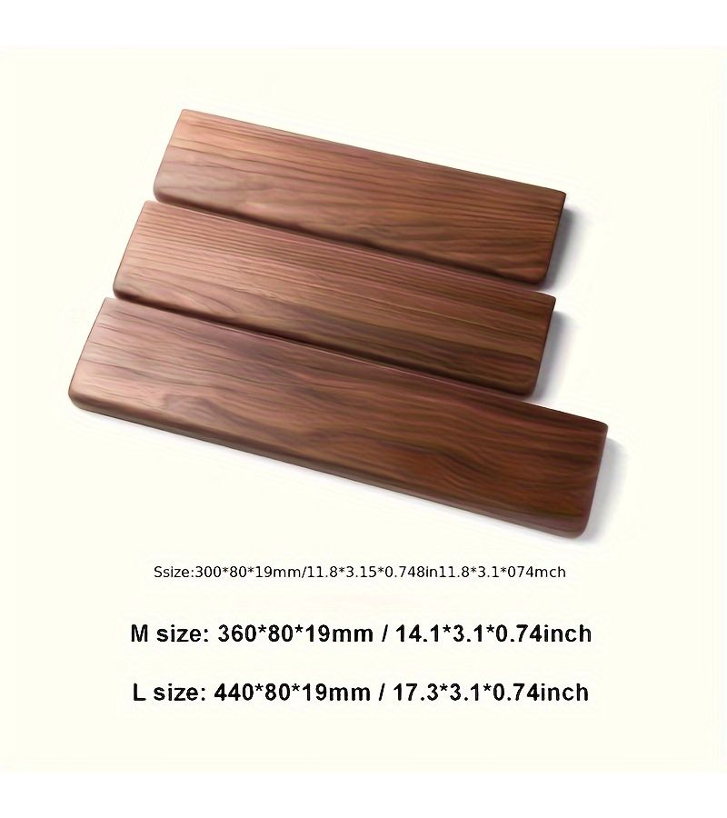 Ergonomic Wood Wrist Rest Cushion Sets 300mm80mm Non Slip Keyboards Mice Laptop Desktop - Image 2