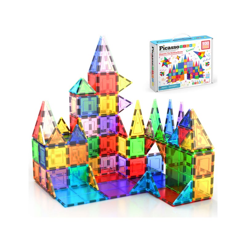 PicassoTiles Classic Magnetic Building Blocks Set (100 Pieces) - Image 2