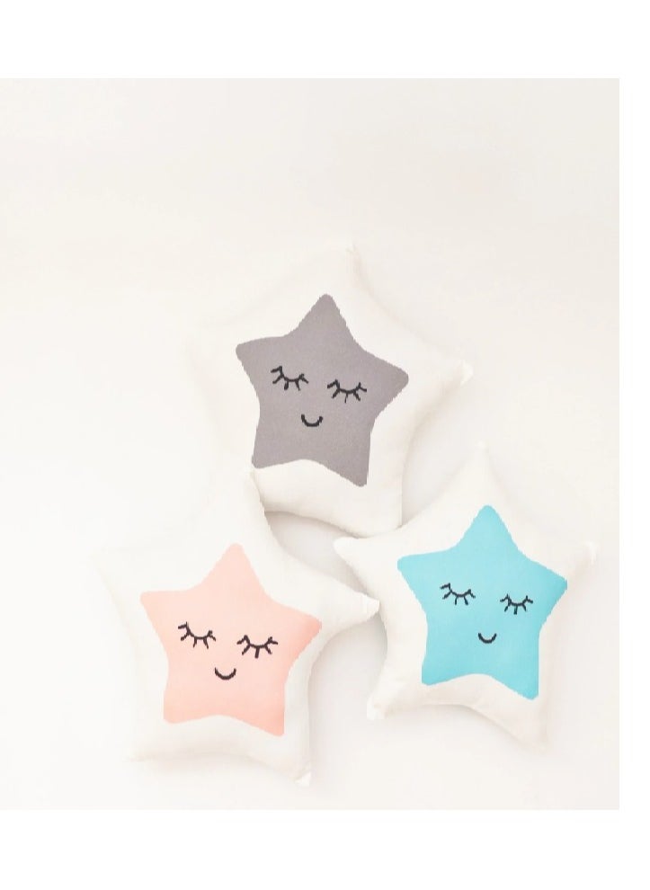 Yellow Doodle Yellow Doodle Cushion - Star Shape - Blue  - Image 1