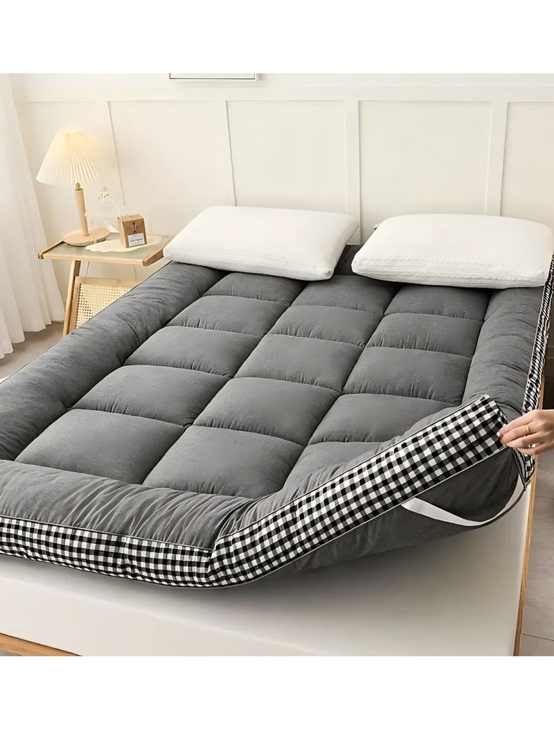 Floor Mattress Futon, Roll-Up Portable Mattress, Camping Mattress, GuestRoom Mattress, Tatami Sleeping mat，Comfortable for Autumn And Winter，Suitable for Bedroom,Apartment, Dorm - Multiple Colors - Image 1