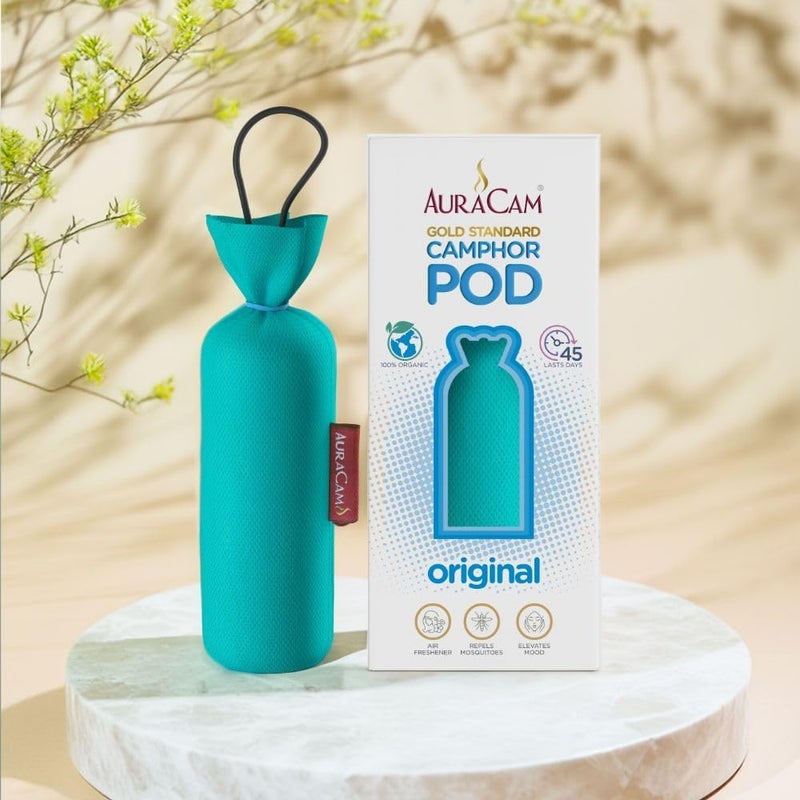 AuraCam أورا كام مخروط الكافور القياسي الذهبي (أصلي) - مجموعة من 2 - معطر هواء للغرفة، السيارة، الحمام، المكتب والمرحاض | مخروط يدوم طويلاً للمنزل - Image 4