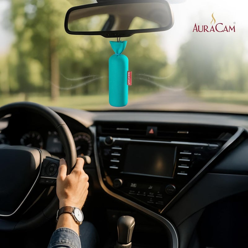 AuraCam أورا كام مخروط الكافور القياسي الذهبي (أصلي) - مجموعة من 2 - معطر هواء للغرفة، السيارة، الحمام، المكتب والمرحاض | مخروط يدوم طويلاً للمنزل - Image 2