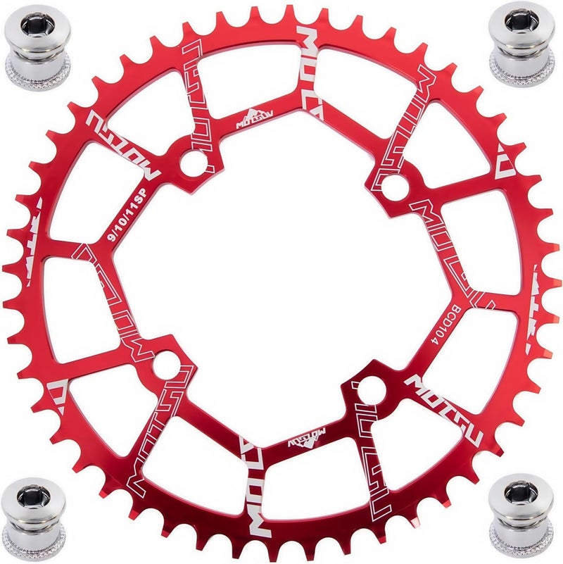 YBEKI Pro-Grade 104BCD Chainring (30-52T) CNC 7075-T6 Aluminum Narrow-Wide MTB/Road Round Oval Bike Chainwheel | Shimano/SRAM 8-11 Speed Compatible | 573MPa Strength(Black/Red/Blue) - Image 1