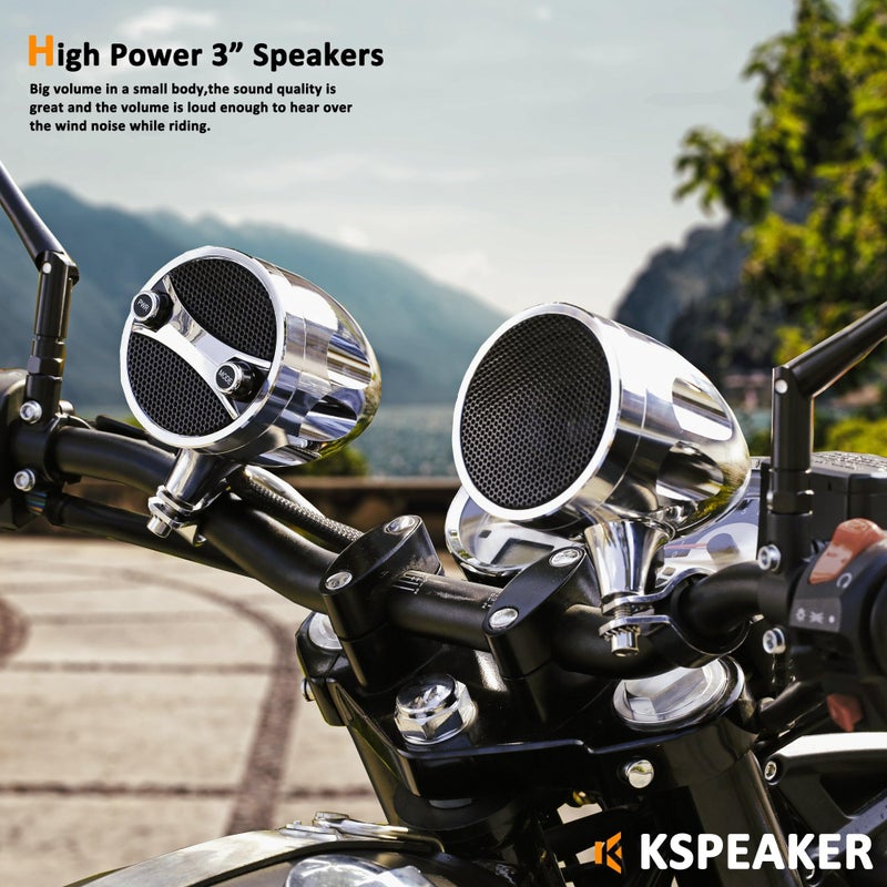 KSPEAKER Motorcycle Speakers Motorcycle Bluetooth Speakers Motorcycle Speakers Bluetooth Waterproof Motorcycle Radio ATV Utv Sound System RZR Speakers Golf cart Stereo System Jet ski Speakers Sound bar - Image 2