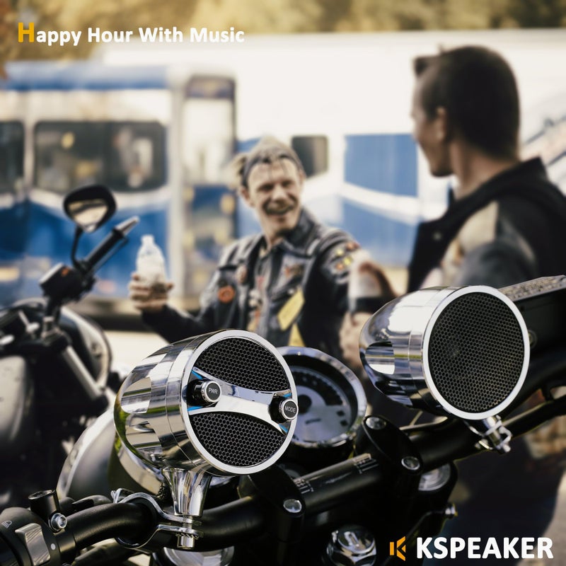KSPEAKER Motorcycle Speakers Motorcycle Bluetooth Speakers Motorcycle Speakers Bluetooth Waterproof Motorcycle Radio ATV Utv Sound System RZR Speakers Golf cart Stereo System Jet ski Speakers Sound bar - Image 5