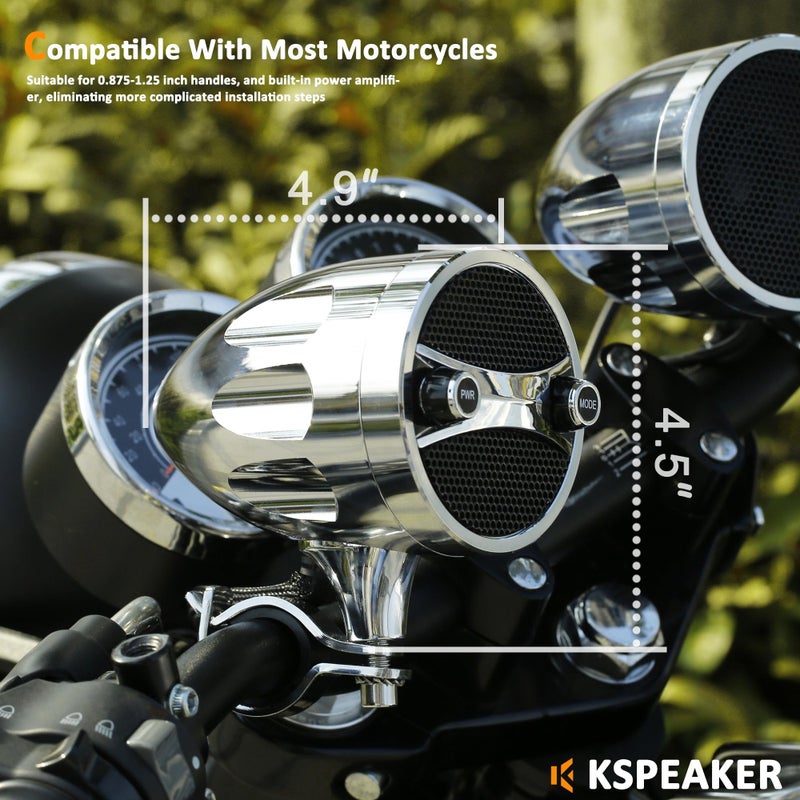 KSPEAKER Motorcycle Speakers Motorcycle Bluetooth Speakers Motorcycle Speakers Bluetooth Waterproof Motorcycle Radio ATV Utv Sound System RZR Speakers Golf cart Stereo System Jet ski Speakers Sound bar - Image 4
