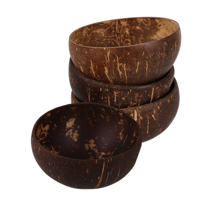 Coconut Shell Salad Bowls Set Of 4 With Stable Base For Dessert Serving And Outdoor Use - Image 2