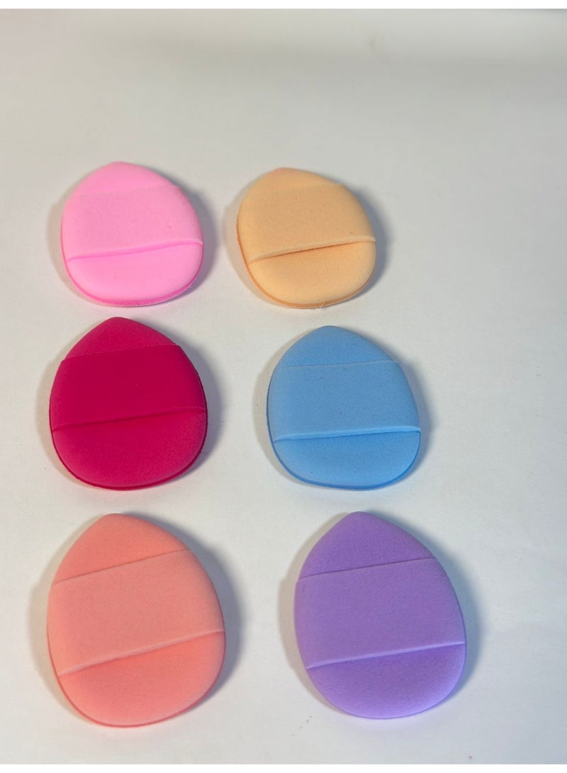 6-piece mini puff powder finger set with a teardrop design; soft and ideal for blending concealer and setting powder under the eyes and in tight corners; washable. - Image 5