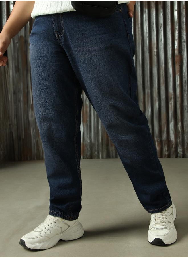 HIGH STAR - Women Jeans in Blue featuring Mom fit fit with a washed pattern, regular length, secured with button closure, crafted from cotton – your go-to choice for effortless elegance. - Image 1