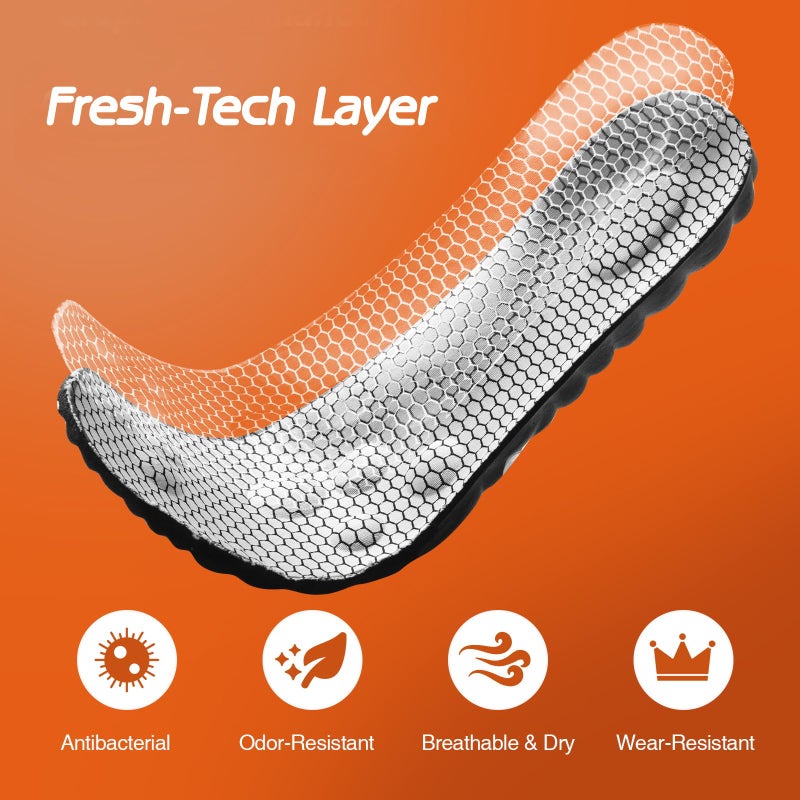 Lennoos 4D Cloud-Soft Comfort Soles for Men - Memory Foam Steppers Insoles with Fresh-Tech Fabric - Arch Support Trim to Fit Insoles for Enhanced Foot Comfort and Fatigue Relief (US M 7.5-10.5) - Image 2