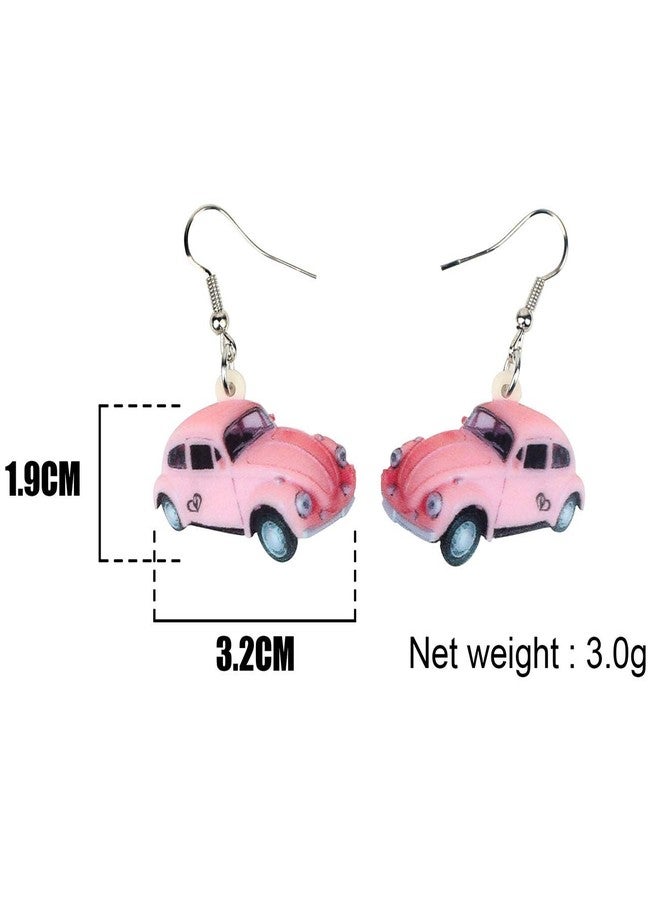 NEWEI Acrylic Novelty Classical Beetle Car Earrings Dangle Drop For Women Fashion Auto Ornamets Jewelry Charm Gift - Image 5