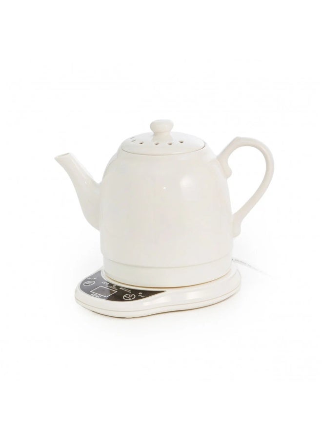 غالف دالا غلاية شاي كهربائية سيراميكية من جلف دالا مع قاعدة تسخين - تصميم دالا عربي أنيق، أبيض - Image 5