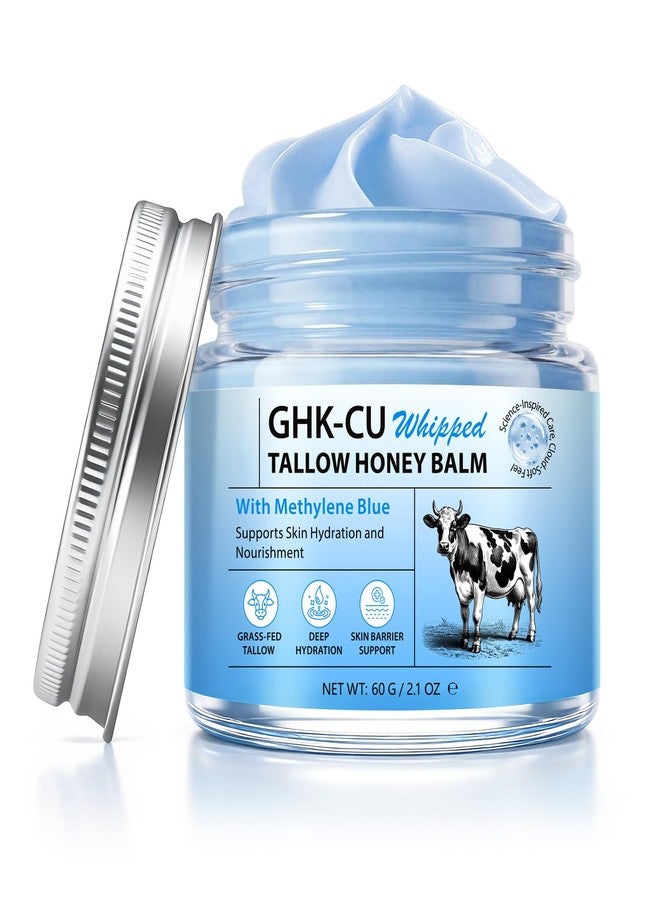 Akeeronn GHK-Cu Copper Peptide Face Cream, Grass-Fed Tallow Balm for Skin with Methylene Blue, Manuka Honey & Vitamin E, Anti-Aging Firming Moisturizer for Wrinkle Reduction, Collagen Boosting, 2.1oz - Image 1
