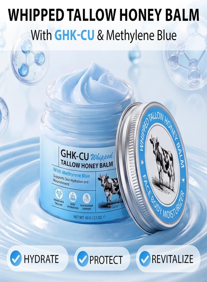 Akeeronn GHK-Cu Copper Peptide Face Cream, Grass-Fed Tallow Balm for Skin with Methylene Blue, Manuka Honey & Vitamin E, Anti-Aging Firming Moisturizer for Wrinkle Reduction, Collagen Boosting, 2.1oz - Image 2
