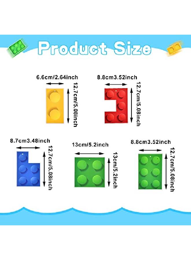 Chinco 23 Pieces Building Block Birthday Party Backdrop Supplies Include Colorful Building Blocks Banners And Building Theme Hanging Swirls For Birthday Building Blocks Theme Party Decorations - Image 3