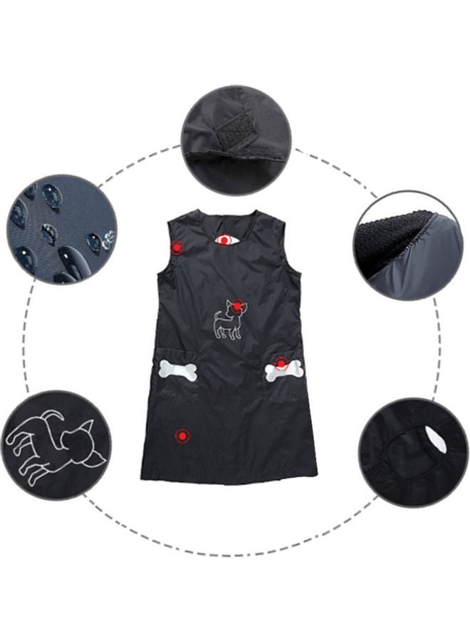 Loquat Anti Stick Hair Waterproof Nylon Grooming Apron with Pocket for Dog Cat Cleaning black 23*23*23cm - Image 2
