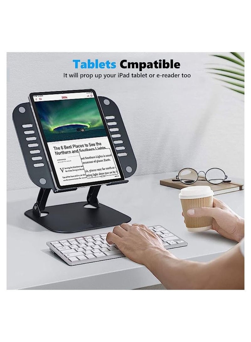 Yuwell Adjustable Foldable Heat Vent Aluminum Laptop Stand For Desk Multi Angle Stand With Heat Vent To Elevate Laptop Notebook Holder - Image 4