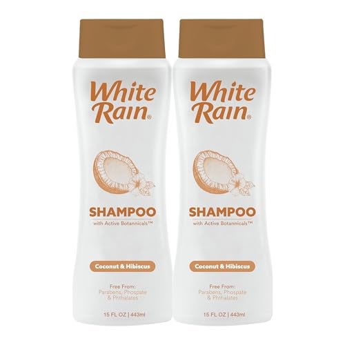 White Rain Moisturizing Shampoo - Coconut & Hibiscus Scent, Pack of 2 (15 fl oz Each), Hydrating Shampoo for Women & Men, Paraben-Free & Cruelty-Free with White Lily, Green Tea & Coconut Extract - Image 1