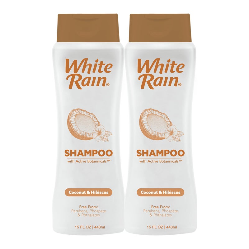 White Rain Moisturizing Shampoo - Coconut & Hibiscus Scent, Pack of 2 (15 fl oz Each), Hydrating Shampoo for Women & Men, Paraben-Free & Cruelty-Free with White Lily, Green Tea & Coconut Extract - Image 3