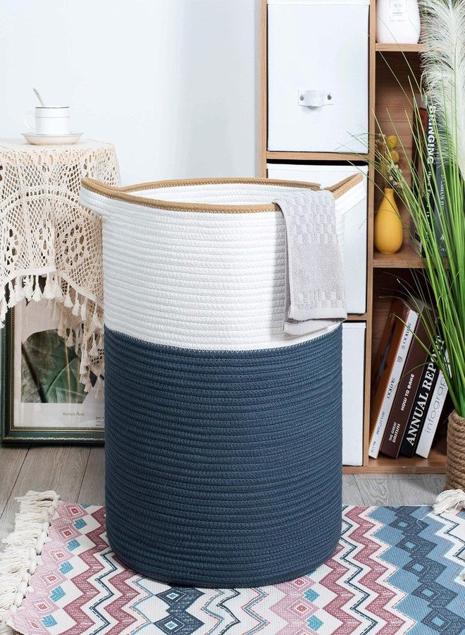 Gleckn Storage Basket With Lid Cotton Rope Storage Baskets Woven Laundry Hamper With Cover, Cloth Storage Bin For Clothes Towels In Living Room,Kitchen, Bedroom, Hall (Design-7, 15 Inch X 20 Inch) - Image 2